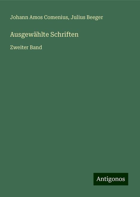 Johann Amos Comenius: Ausgewählte Schriften, Buch