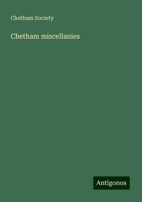 Chetham Society: Chetham miscellanies, Buch