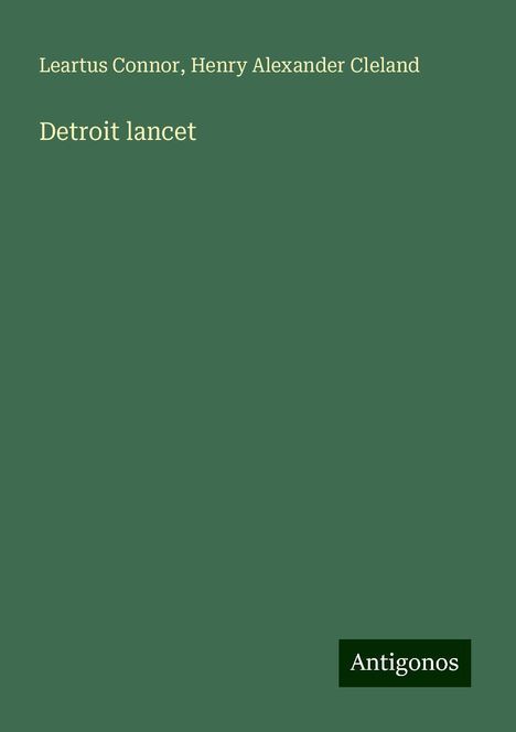 Leartus Connor: Detroit lancet, Buch