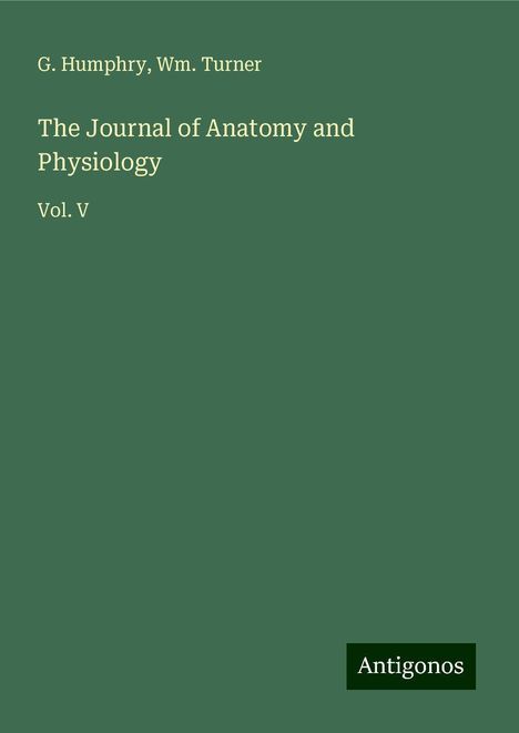 G. Humphry: The Journal of Anatomy and Physiology, Buch