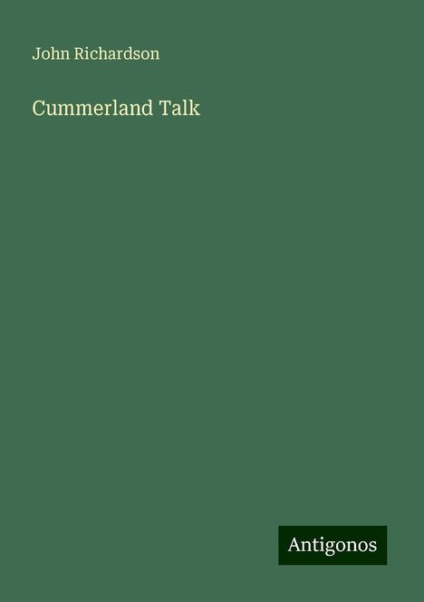 John Richardson: Cummerland Talk, Buch