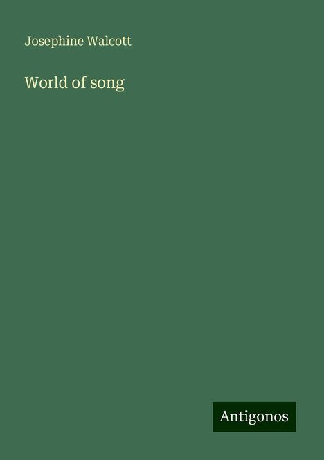 Josephine Walcott: World of song, Buch