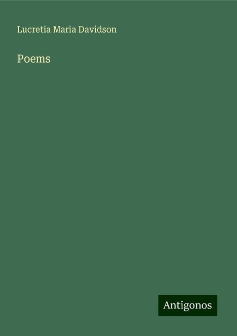 Lucretia Maria Davidson: Poems, Buch