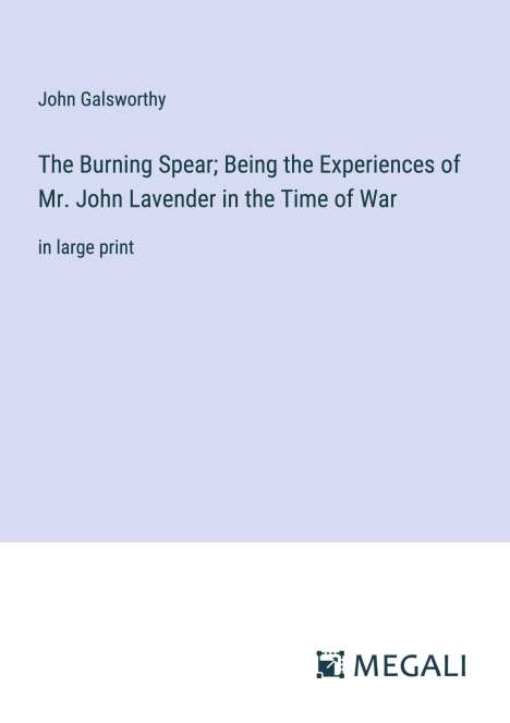 John Galsworthy: The Burning Spear; Being the Experiences of Mr. John Lavender in the Time of War, Buch