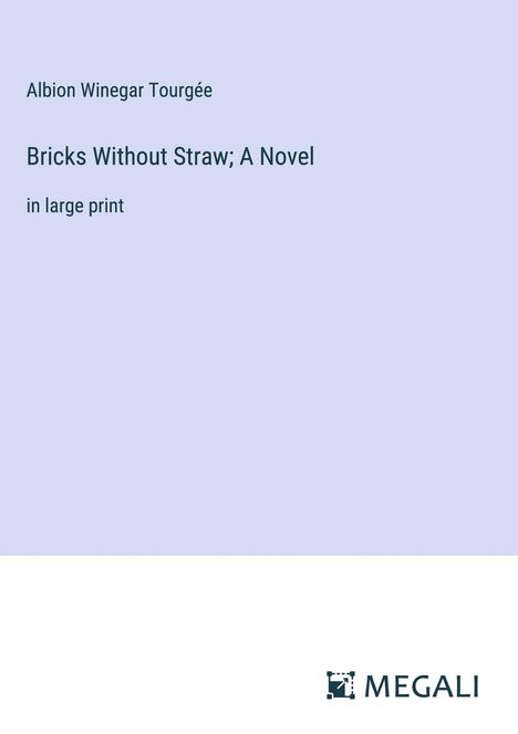 Albion Winegar Tourgée: Bricks Without Straw; A Novel, Buch