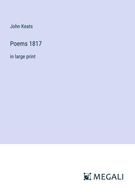 John Keats: Poems 1817, Buch