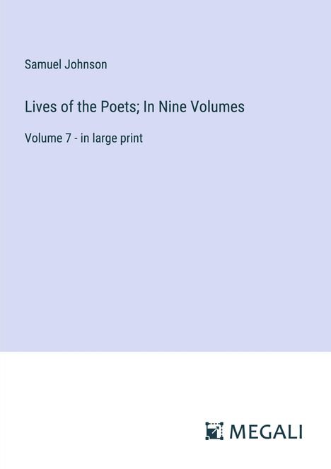 Samuel Johnson: Lives of the Poets; In Nine Volumes, Buch