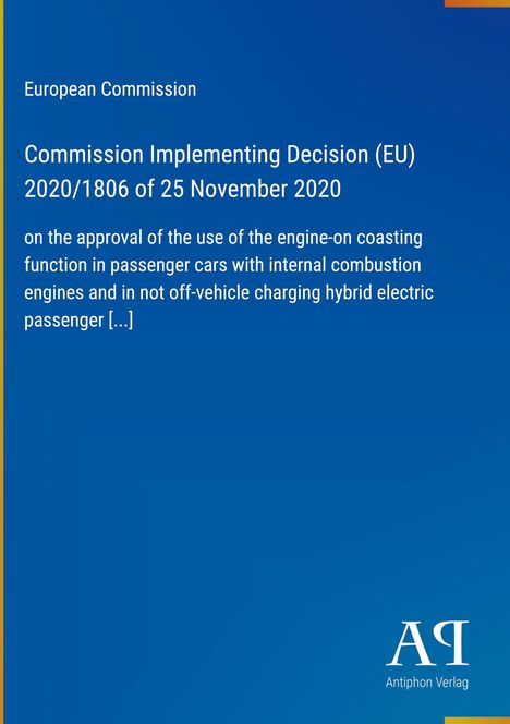 „European Commission. Commission Implementing Decision (EU) 2020/1806 of 25 November 2020“. Blauer Hintergrund.