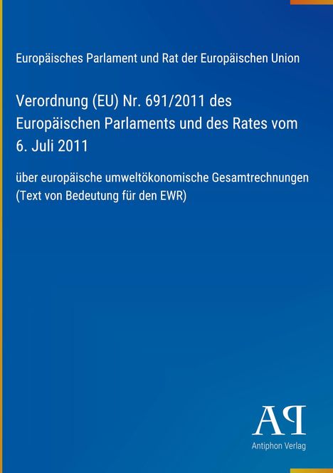 Verordnung (EU) Nr. 691/2011 über europäische umweltökonomische Gesamtrechnungen, blauer Hintergrund, Verlag-Logo.