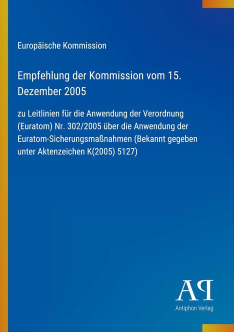 Text zur Euratom-Verordnung, Titel und Datum. Blaues Design mit gelbem Streifen und Verlagslogo unten rechts.