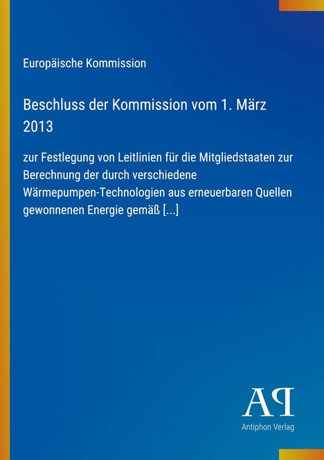 Europäische Kommission, Beschluss der Kommission vom 1. März 2013; Blaues Design mit gelbem Streifen links.