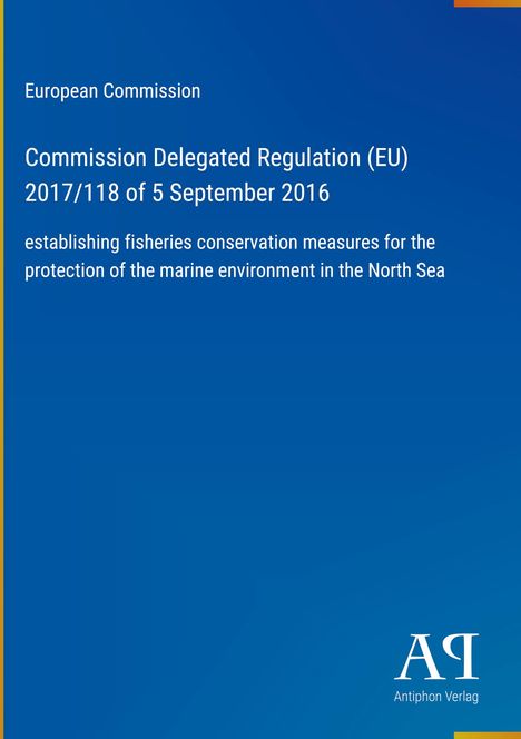 Text über EU-Verordnung zur Fischereierhaltung. Blauer Hintergrund, unten rechts Logo "AR" und "Antiphon Verlag".