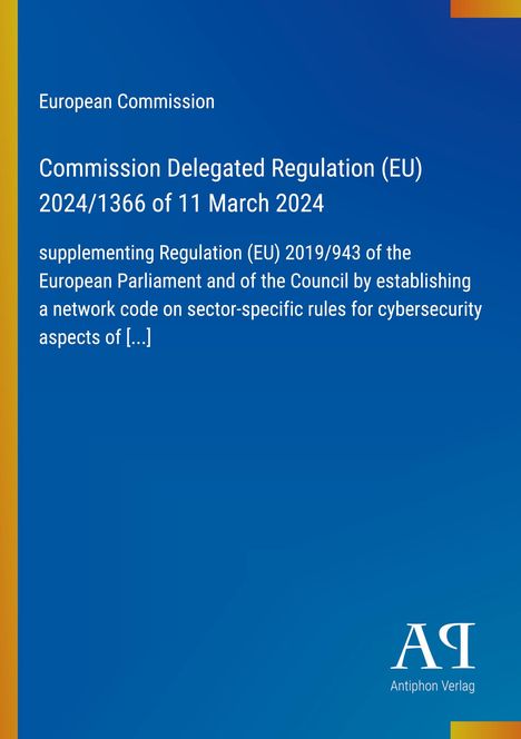 Text zu EU-Verordnung über Cybersicherheit vor blauem Hintergrund, links orangefarbener Streifen, Logo unten rechts.