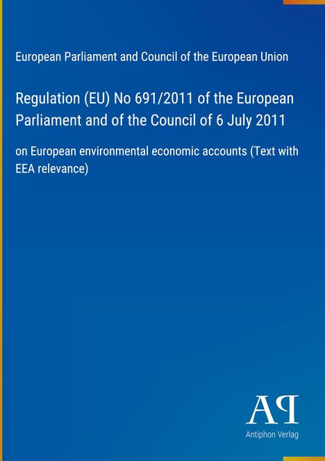 Regulation (EU) No 691/2011 über Umweltaussagen der EU; blauer Hintergrund, Logo unten rechts.