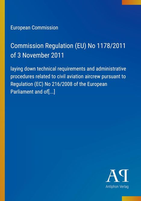 Titel: Commission Regulation (EU) No 1178/2011. Blauer Hintergrund mit gelbem Rand.