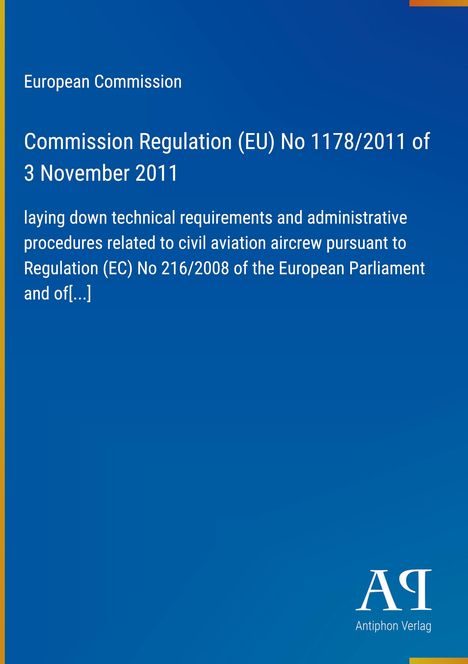 Text auf blauem Hintergrund über technische Anforderungen und Verwaltungsvorschriften der Europäischen Kommission.