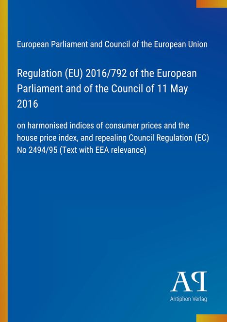 Text zu EU-Verordnung von 2016, blau mit gelbem Rand. Unten rechts ein Logo mit den Buchstaben "AR".