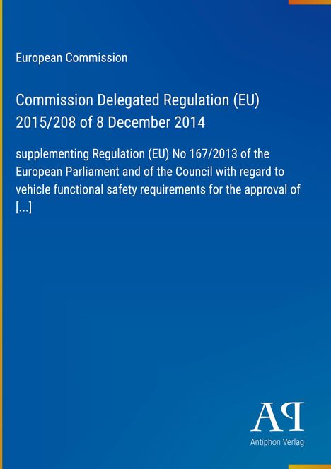 Text über EU-Verordnung und Autosicherheit, blauer Hintergrund, kleines Verlagslogo unten rechts.