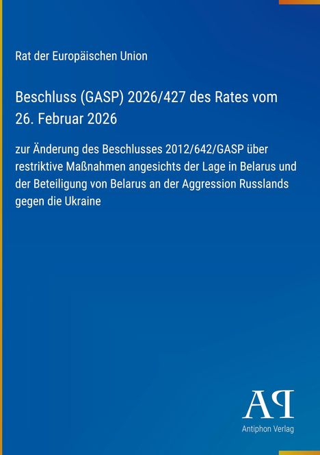 Beschluss des Rates der EU vom 26. Februar 2026 zu Belarus und Russland-Ukraine-Konflikt, Logo unten rechts.