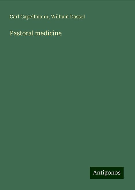 Carl Capellmann: Pastoral medicine, Buch