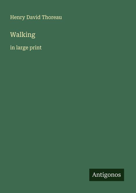 Henry David Thoreau: Walking, Buch