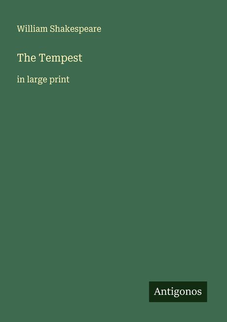William Shakespeare: The Tempest, Buch