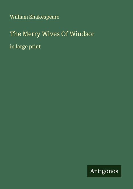 William Shakespeare: The Merry Wives Of Windsor, Buch