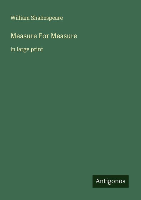 William Shakespeare: Measure For Measure, Buch