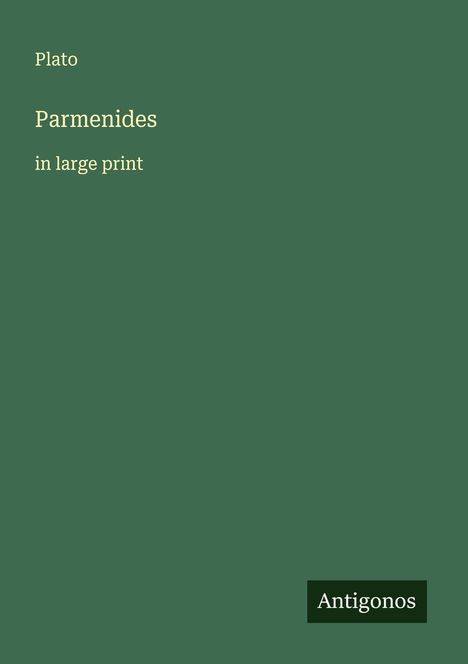 Plato: Parmenides, Buch
