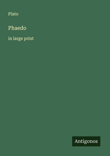 Plato: Phaedo, Buch