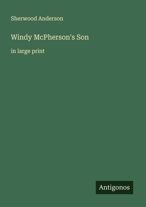 Sherwood Anderson: Windy McPherson's Son, Buch