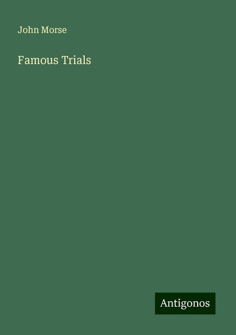 John Morse: Famous Trials, Buch