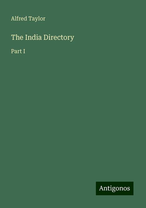 Alfred Taylor: The India Directory, Buch