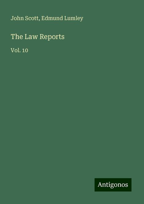 John Scott: The Law Reports, Buch