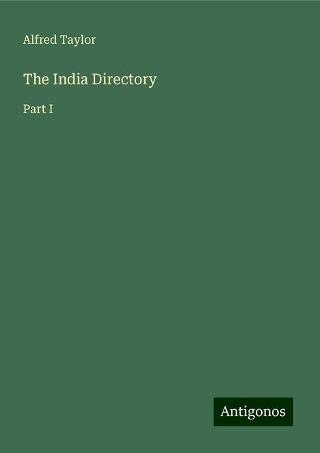 Alfred Taylor: The India Directory, Buch