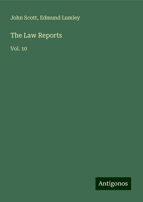 John Scott: The Law Reports, Buch