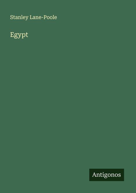 Stanley Lane-Poole: Egypt, Buch