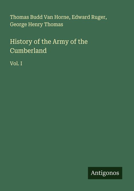 Thomas Budd Van Horne: History of the Army of the Cumberland, Buch