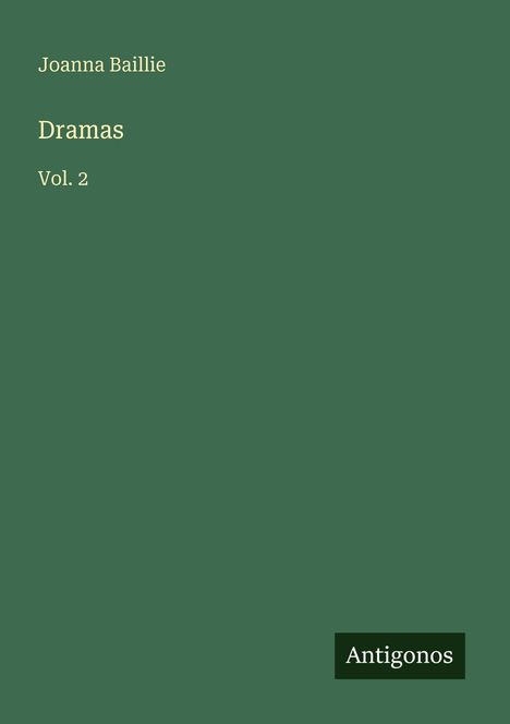 Joanna Baillie: Dramas, Buch