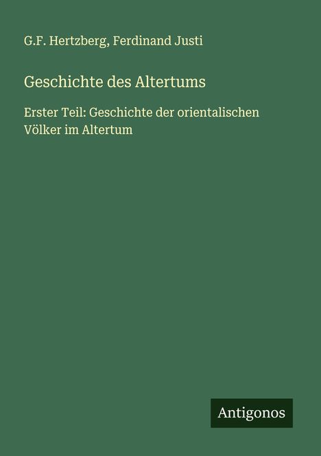 G. F. Hertzberg: Geschichte des Altertums, Buch