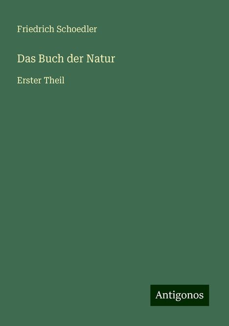 Friedrich Schoedler: Das Buch der Natur, Buch