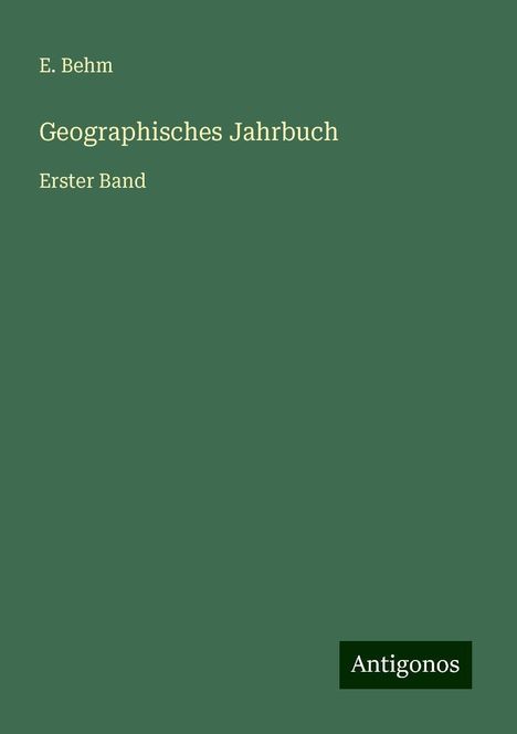 E. Behm: Geographisches Jahrbuch, Buch