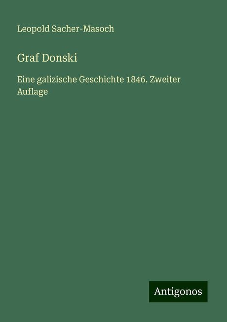 Leopold Sacher-Masoch: Graf Donski, Buch