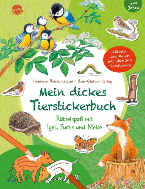 Friederun Reichenstetter: Mein dickes Tierstickerbuch. Rätselspaß mit Igel, Fuchs und Meise, Buch