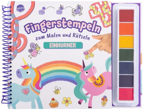 Fingerstempeln zum Malen und Rätseln. Einhörner, Buch