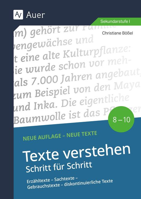 Christiane Bößel: Texte verstehen - Schritt für Schritt Klasse 8-10, Buch
