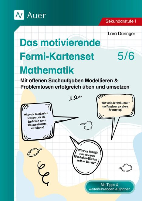 Titel: Das motivierende Fermi-Kartenset Mathematik 5/6. Fragen wie: „Wie viele Postkarten brauchst du...?" Ornamentik und Logo.