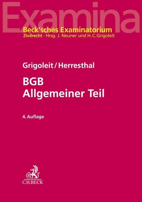 Hans Christoph Grigoleit: BGB Allgemeiner Teil, Buch