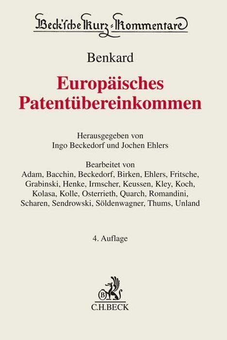 Europäisches Patentübereinkommen, Buch