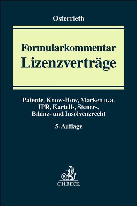 Formularkommentar Lizenzverträge, Buch